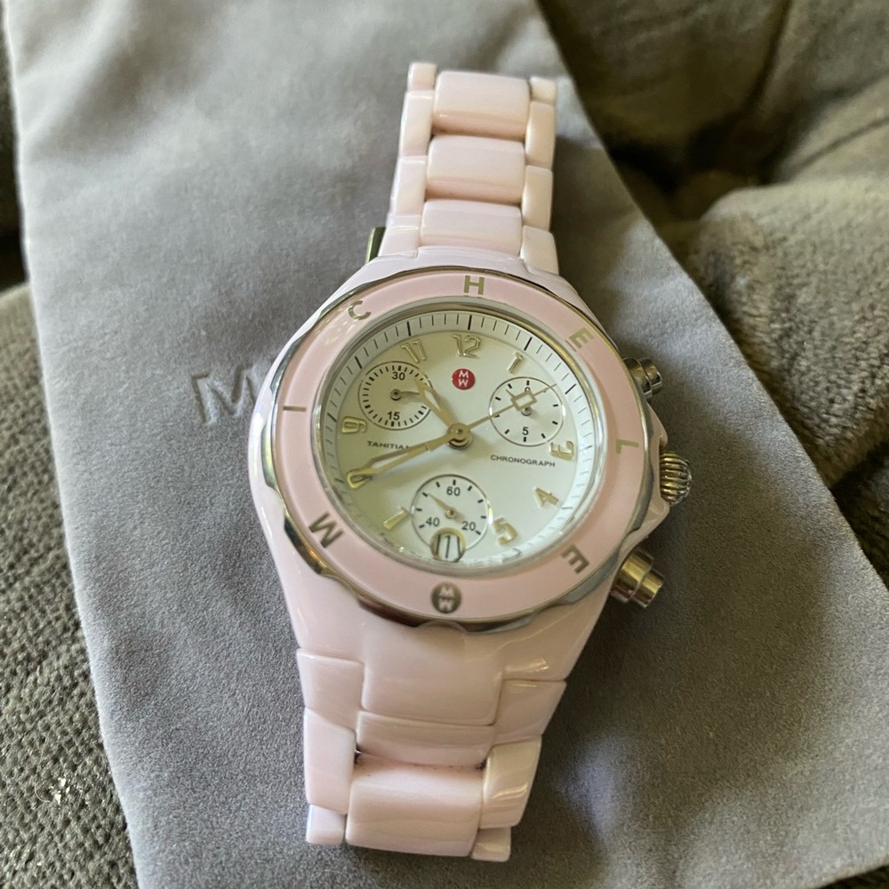 Michele Baby Pink Ceramic Watch